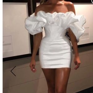 White off shoulder mini dress